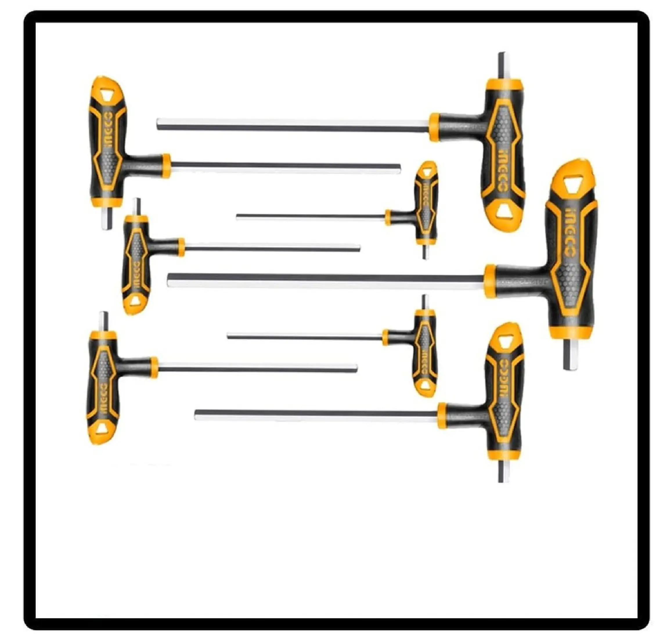 ingco Endüstriyel 8’li T Kollu Alyan Anahtar Seti - HHKT8081 ingco Endüstriyel 8’li T Kollu Alyan Anahtar Seti