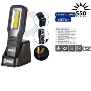 ARM 550 Lümen Şarjlı Mıknatıslı Led Lamba ULV Mor Işık