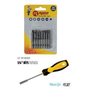 Rico Matkap Ucu Düz Yıldız Bits Seti Takımı Bits Uç Tutucu