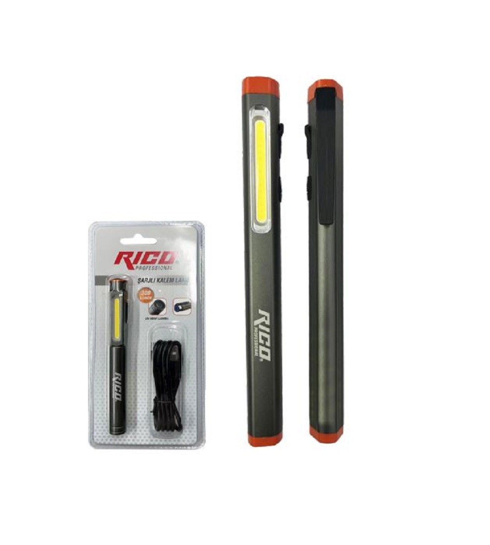 Rico 300 Lümen Uzun Şarjlı Mıknatıslı Kalem Led Lamba - 013-RC0033 Rico 300 Lümen Uzun Şarjlı Mıknatıslı Kalem Led Lamba