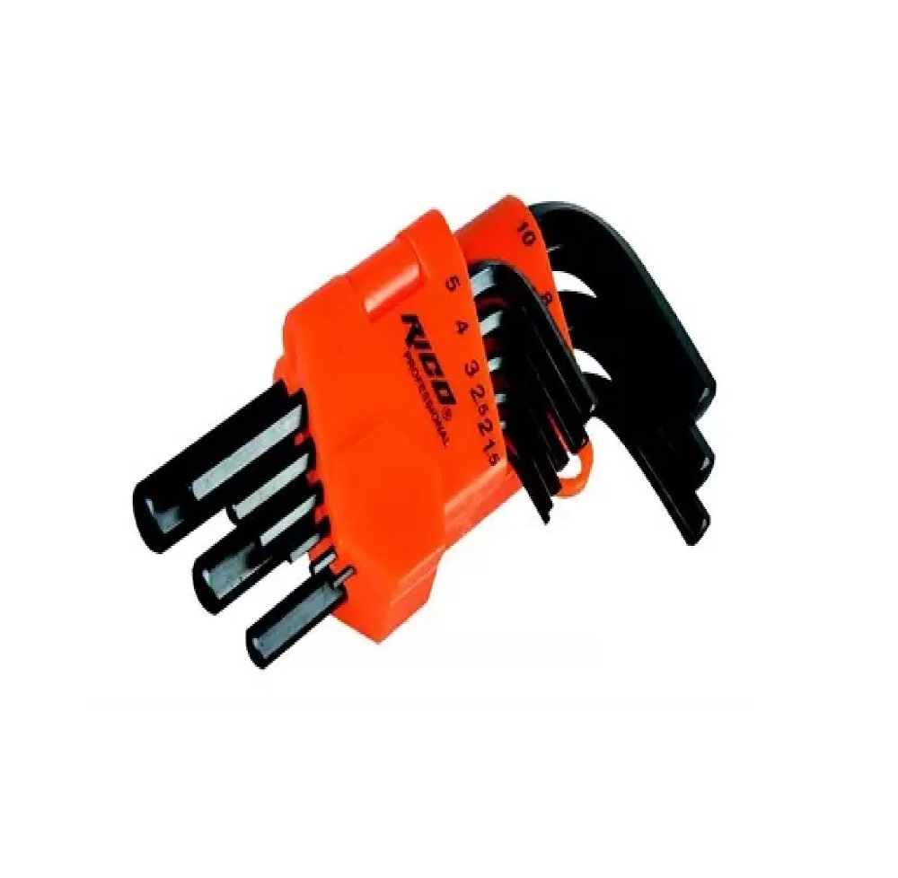 Rico 9 Parça Düz Kısa Allen Anahtar Takımı - 013-RC2899 Rico 9 Parça Düz Kısa Allen Anahtar Takımı