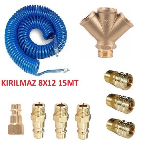 Pu 15 metre 8X12mm Kompresör Hava Hortumu - HT1215A