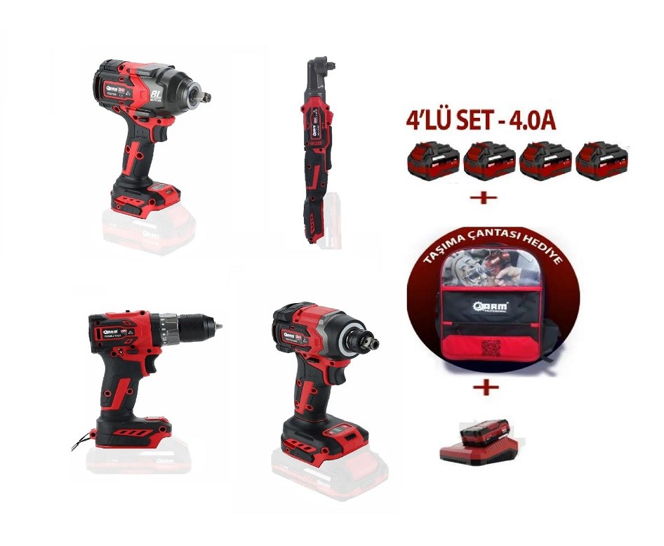 ARM Şarjlı Vidalama Matkap Set - RB-818 JB120 RB-DB2102T- RB-SD2108W ARM Şarjlı Vidalama Matkap Set