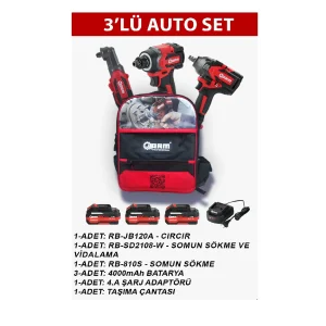 ARM Şarjlı Vidalama Somun Sökme Cırcır Set