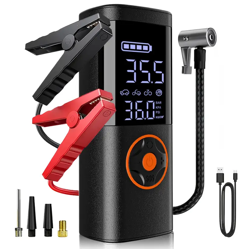 23a3bae7-ad1f-4f48-9e6c-aa64889986be Rico Dijital Akü Takviye Cihazı Ve Lastik Şişirme Kompresörü - 022-RC4074