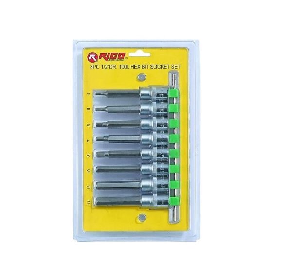 Rico 1/2 8 Parça Uzun Lokmalı Allen Bits Uç Seti Takımı - 007-RC1161 Rico 1/2 8 Parça Uzun Lokmalı Allen Bits Uç Seti Takımı