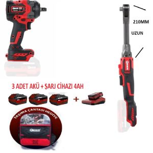 ARM Şarjlı 2'li Set 1/2 1100Nm Somun Sökme 1/2 Şarjlı Cırcır 4Ah