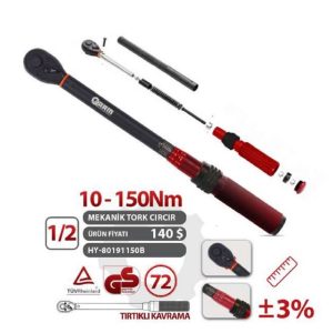ARM 1/2 10-150Nm Cırcırlı Tork Kolu Anahtarı