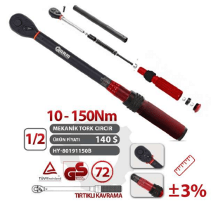 ARM 1/2 Cırcırlı Tork Kolu Anahtarı 10-150Nm