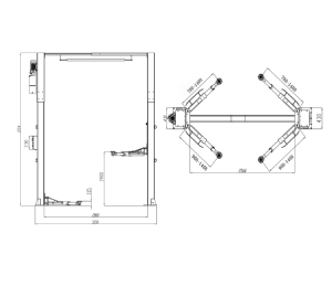 Üsten Bağlantılı 4 Ton Tam Otomatik Hidrolik Lift