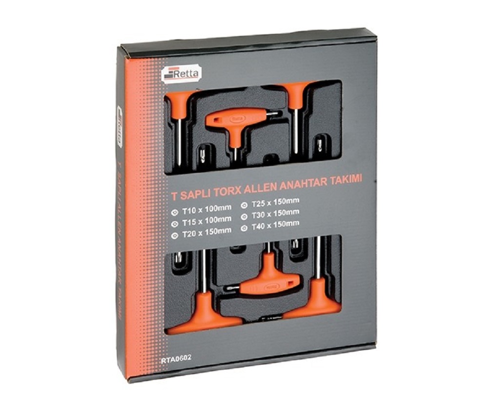 Retta T Saplı Torx Allen Takımı Seti - RTA0603 Retta T Saplı Torx Allen Takımı Seti